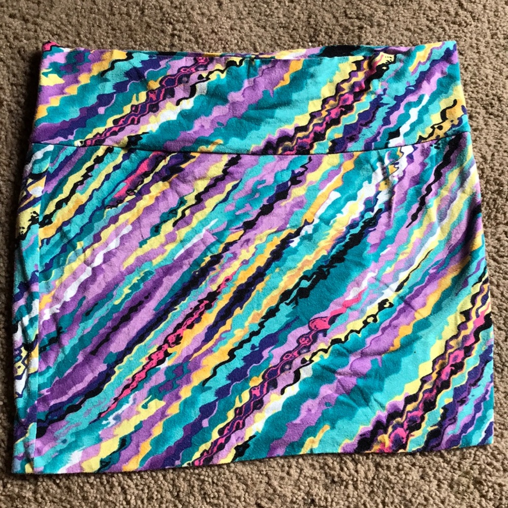 Purple print mini skirt